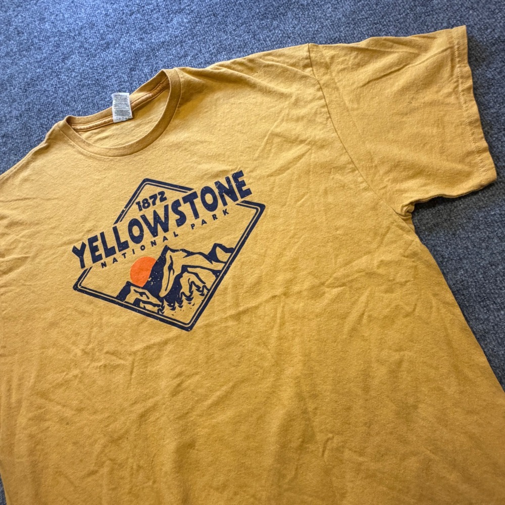 Delta Pro Weight Yellowstone National Park Graphic T-Shirt Mustard Yellow 2XL